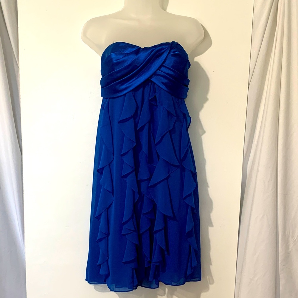 Xscape Royal Blue Strapless Dress